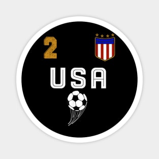 American USA Flag Soccer Jersey Favorite Lucky Number 2 Women Men Magnet